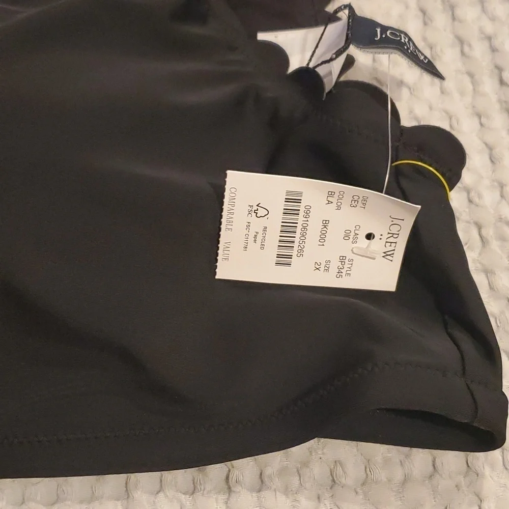 J.CREW Women's  One Shoulder Scallop Bikini Top-BLACK-( Size: 2X)NEW (#11)